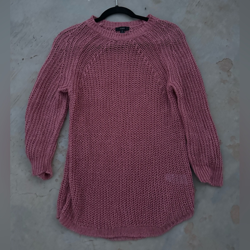 J. Crew 100% Linen Mauve Knit Sweater